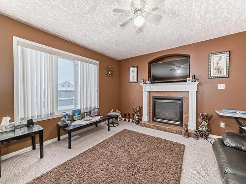 6344 166 Avenue, Edmonton, AB - Indoor Photo Showing Living Room With Fireplace