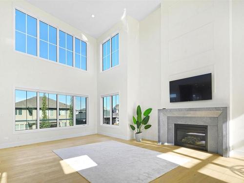 11 Jubilation Drive, St. Albert, AB - Indoor Photo Showing Living Room With Fireplace