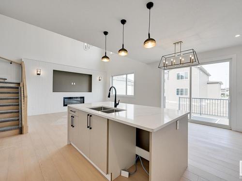 273 Meadowview Drive, Fort Saskatchewan, AB - Indoor Photo Showing Kitchen With Double Sink With Upgraded Kitchen