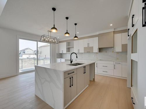 273 Meadowview Drive, Fort Saskatchewan, AB - Indoor Photo Showing Kitchen With Double Sink With Upgraded Kitchen