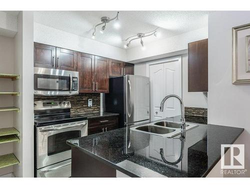 213 530 Watt Boulevard Sw, Edmonton, AB - Indoor Photo Showing Kitchen With Double Sink With Upgraded Kitchen