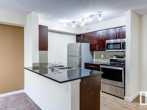 204 5816 Mullen Place, Edmonton, AB - Indoor Photo Showing Kitchen With Double Sink