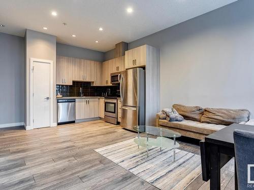 403 10238 103 Street, Edmonton, AB - Indoor Photo Showing Kitchen With Stainless Steel Kitchen