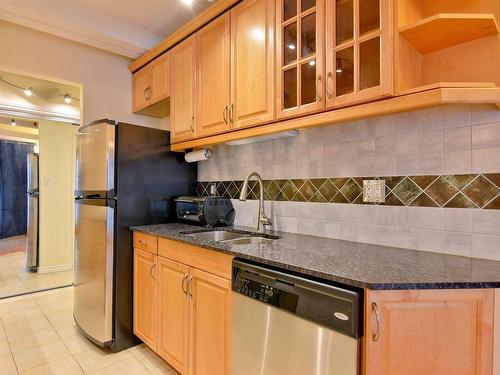 603 9918 101 Street, Edmonton, AB - Indoor Photo Showing Kitchen With Double Sink