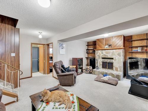 9223 168 Street, Edmonton, AB - Indoor Photo Showing Living Room With Fireplace