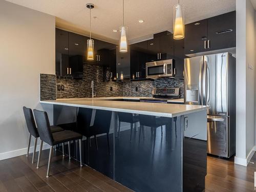 705 10238 103 Street, Edmonton, AB - Indoor Photo Showing Kitchen With Stainless Steel Kitchen With Upgraded Kitchen