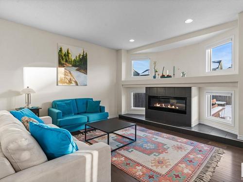 3371 Cutler Crescent, Edmonton, AB - Indoor Photo Showing Living Room With Fireplace