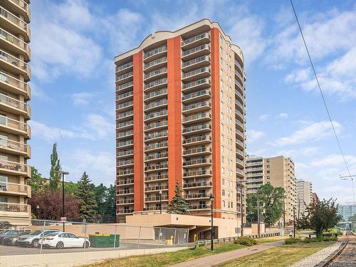 1107 9741 110 Street, Edmonton, AB - Outdoor With Balcony With Facade