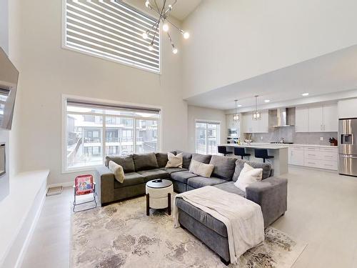 1516 Howes Pl, Edmonton, AB - Indoor Photo Showing Living Room With Fireplace