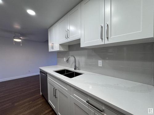 103 10511 19 Avenue, Edmonton, AB - Indoor Photo Showing Kitchen With Double Sink