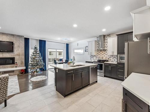 7844 Erasmus Wynd, Edmonton, AB - Indoor Photo Showing Kitchen With Double Sink With Upgraded Kitchen