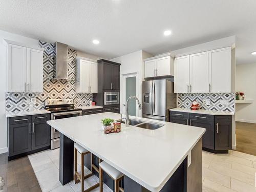 7844 Erasmus Wynd, Edmonton, AB - Indoor Photo Showing Kitchen With Double Sink With Upgraded Kitchen