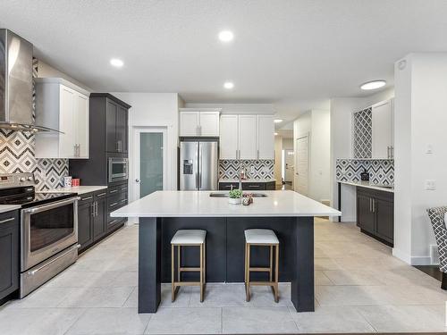 7844 Erasmus Wynd, Edmonton, AB - Indoor Photo Showing Kitchen With Double Sink With Upgraded Kitchen