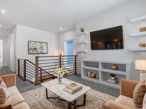 408 Pine Point, Leduc, AB - Indoor Photo Showing Living Room