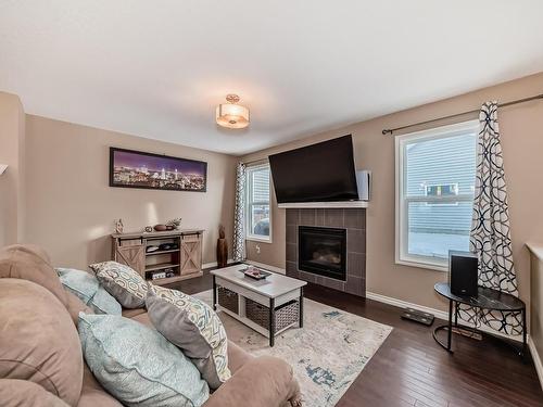 1719 56 Street, Edmonton, AB - Indoor Photo Showing Living Room With Fireplace