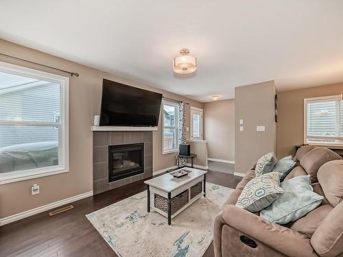 1719 56 Street, Edmonton, AB - Indoor Photo Showing Living Room With Fireplace