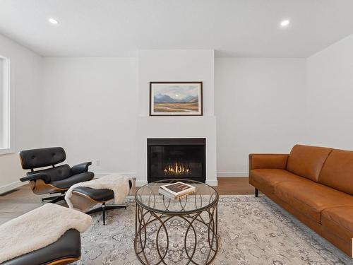 114 Heron Point Close, Rural Wetaskiwin County, AB - Indoor Photo Showing Living Room With Fireplace