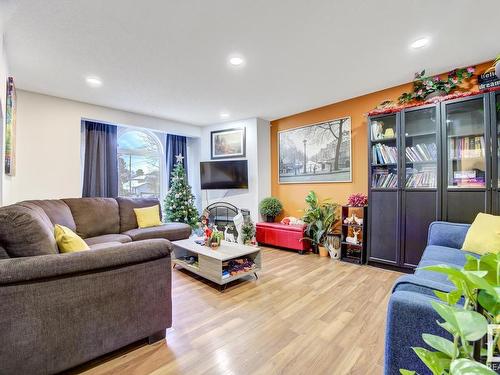 7318 109 Street, Edmonton, AB - Indoor Photo Showing Living Room With Fireplace