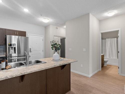 432 1818 Rutherford Road, Edmonton, AB - Indoor Photo Showing Kitchen With Double Sink With Upgraded Kitchen