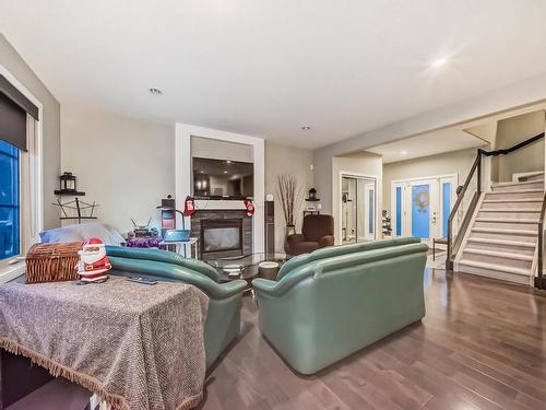 8920 181 Avenue, Edmonton, AB - Indoor Photo Showing Living Room With Fireplace