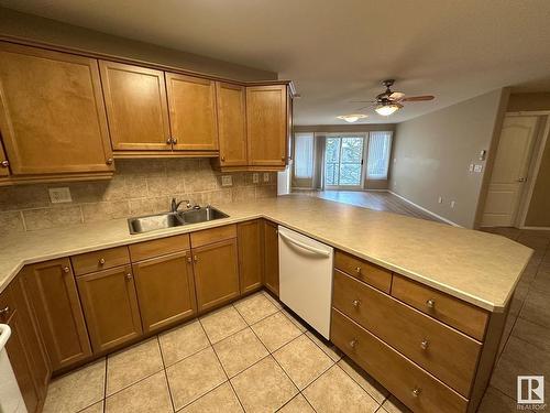 303 8956 156 Street, Edmonton, AB - Indoor Photo Showing Kitchen With Double Sink