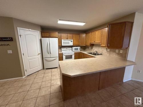 303 8956 156 Street, Edmonton, AB - Indoor Photo Showing Kitchen With Double Sink