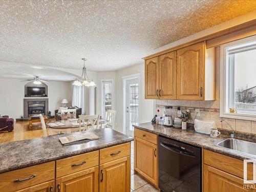 13404 162 Avenue, Edmonton, AB - Indoor Photo Showing Kitchen With Fireplace