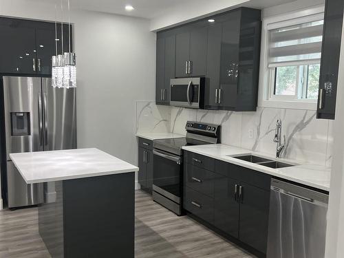 12016 104 Street, Edmonton, AB - Indoor Photo Showing Kitchen With Double Sink With Upgraded Kitchen