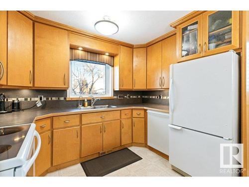 8512 71 Street, Edmonton, AB - Indoor Photo Showing Kitchen With Double Sink