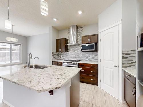 9119 Cooper Cres, Edmonton, AB - Indoor Photo Showing Kitchen With Double Sink With Upgraded Kitchen