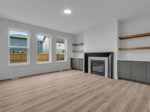 1372 155 Street, Edmonton, AB - Indoor Photo Showing Living Room With Fireplace