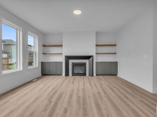 1372 155 Street, Edmonton, AB - Indoor Photo Showing Living Room With Fireplace