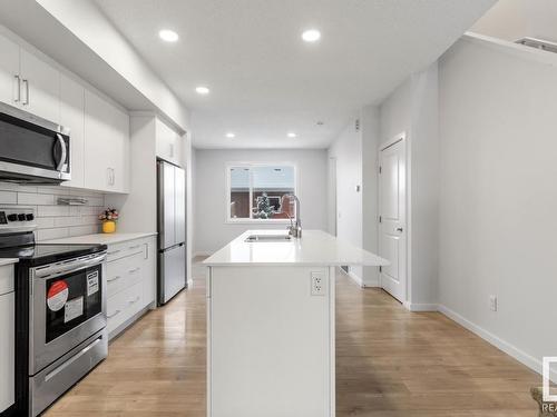 2125 Maple Road, Edmonton, AB - Indoor Photo Showing Kitchen With Stainless Steel Kitchen With Upgraded Kitchen