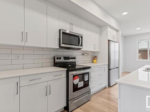 2125 Maple Road, Edmonton, AB - Indoor Photo Showing Kitchen With Stainless Steel Kitchen With Upgraded Kitchen