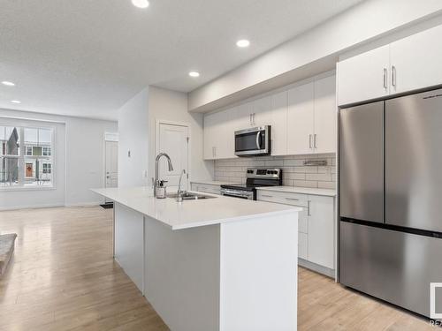 2125 Maple Road, Edmonton, AB - Indoor Photo Showing Kitchen With Stainless Steel Kitchen With Double Sink With Upgraded Kitchen