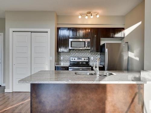 505 1238 Windermere Way, Edmonton, AB - Indoor Photo Showing Kitchen With Double Sink With Upgraded Kitchen