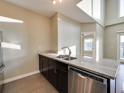 505 1238 Windermere Way, Edmonton, AB - Indoor Photo Showing Kitchen With Double Sink