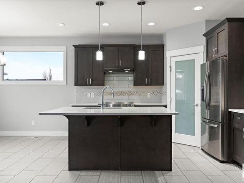 8719 218 Street, Edmonton, AB - Indoor Photo Showing Kitchen With Double Sink With Upgraded Kitchen