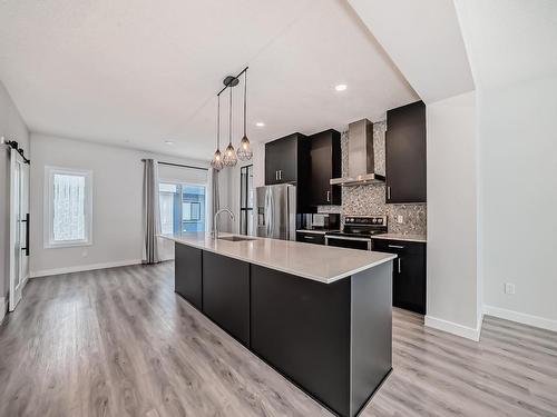 48 1010 Rabbit Hill Road, Edmonton, AB - Indoor Photo Showing Kitchen With Stainless Steel Kitchen With Upgraded Kitchen