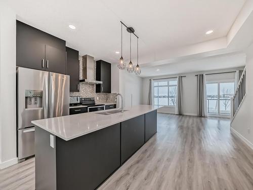 48 1010 Rabbit Hill Road, Edmonton, AB - Indoor Photo Showing Kitchen With Stainless Steel Kitchen With Upgraded Kitchen