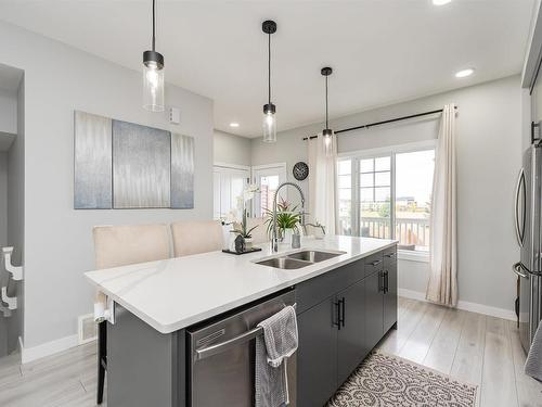 15 Joyal Way, St. Albert, AB - Indoor Photo Showing Kitchen With Double Sink With Upgraded Kitchen