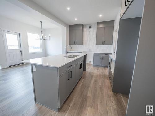 30 Nouveau Drive, St. Albert, AB - Indoor Photo Showing Kitchen With Double Sink