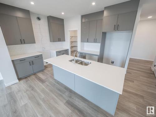 30 Nouveau Drive, St. Albert, AB - Indoor Photo Showing Kitchen With Double Sink