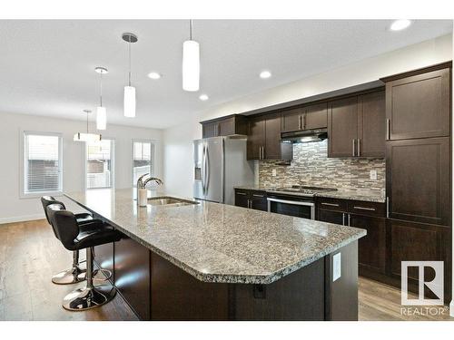 7014 Newson Road, Edmonton, AB - Indoor Photo Showing Kitchen With Double Sink With Upgraded Kitchen