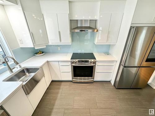 6630 110 Street, Edmonton, AB - Indoor Photo Showing Kitchen With Stainless Steel Kitchen With Double Sink