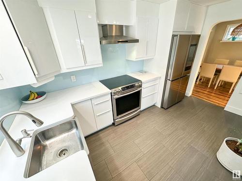 6630 110 Street, Edmonton, AB - Indoor Photo Showing Kitchen With Stainless Steel Kitchen