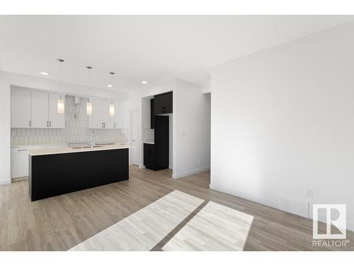 19007 20 Avenue, Edmonton, AB - Indoor Photo Showing Kitchen With Double Sink