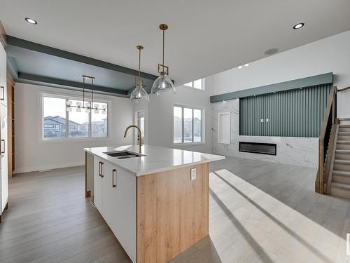 99 Elm Street, Fort Saskatchewan, AB - Indoor Photo Showing Kitchen With Double Sink