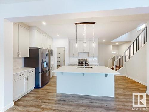 32 Rosewood Way, St. Albert, AB - Indoor Photo Showing Kitchen With Stainless Steel Kitchen With Upgraded Kitchen