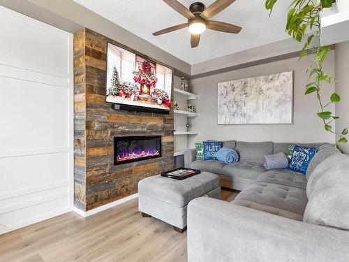 20126 18A Avenue Nw, Edmonton, AB - Indoor Photo Showing Living Room With Fireplace